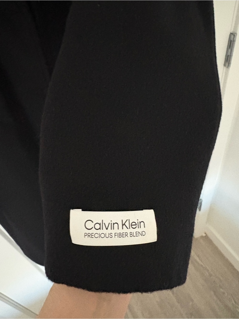 NWT-Calvin Klein Black Wool/Cashmere Single-Breasted Pea Coat - Picture 10 of 11